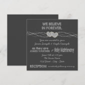 Twee harten krijtbord bruiloft kaart (Voorkant / Achterkant)