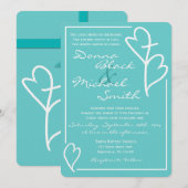 Twee harten kruisverhoor voor religie kaart (Voorkant / Achterkant)