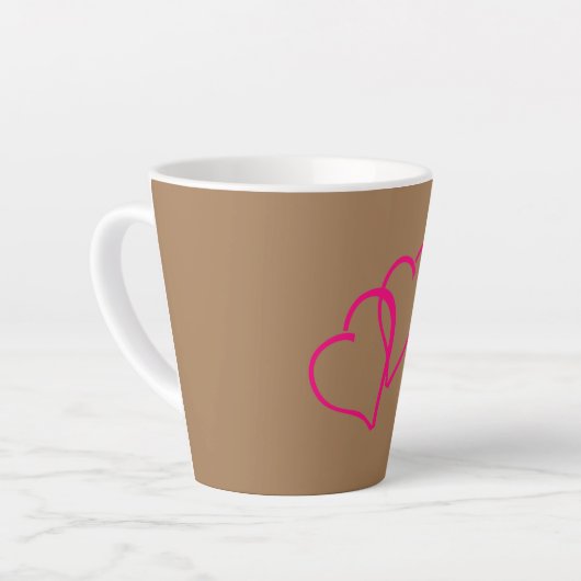Twee harten latte Mok (Linkerhoek)