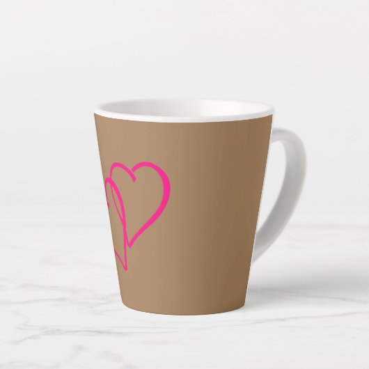 Twee harten latte Mok (Rechterhoek)