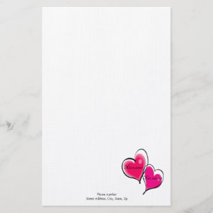 Twee harten Letterhead-Sjabloon Briefpapier