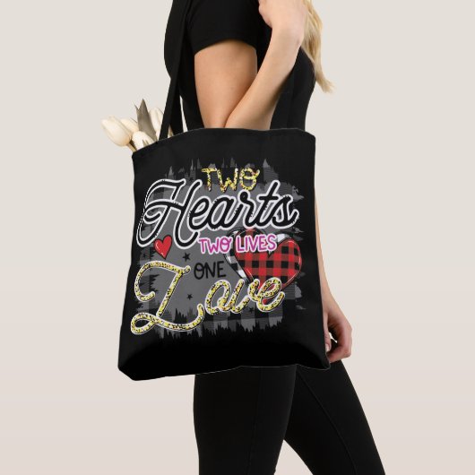 Twee harten leven één liefde, Valentijnsdag Tote Bag (Dichtbij)