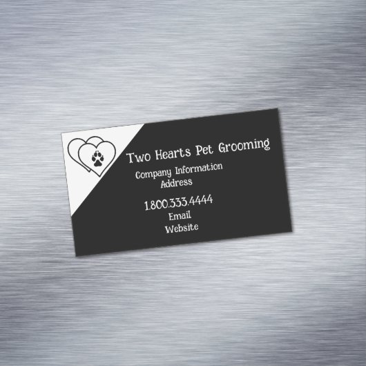 Twee harten liefdesdieren eten op maat magnetisch visitekaartje (Voorbeeld)