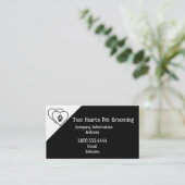 Twee harten liefdesdieren eten op maat visitekaartje (Staand voorkant)