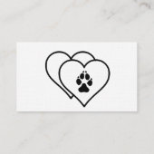 Twee harten liefdesdieren eten op maat visitekaartje (Achterkant)