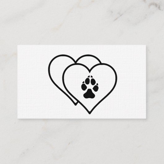 Twee harten liefdesdieren eten op maat visitekaartje (Achterkant)