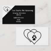 Twee harten liefdesdieren eten op maat visitekaartje (Voorkant / Achterkant)