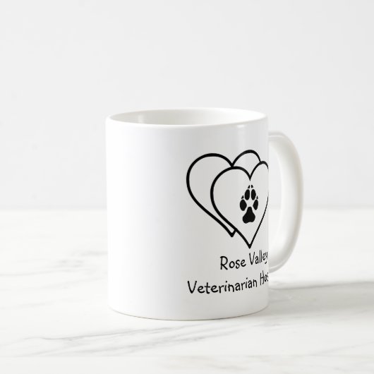 Twee harten liefhebbers Voetafdruk aangepast Koffiemok (Voorkant rechts)