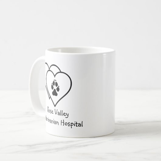 Twee harten liefhebbers Voetafdruk aangepast Koffiemok (Voorkant links)