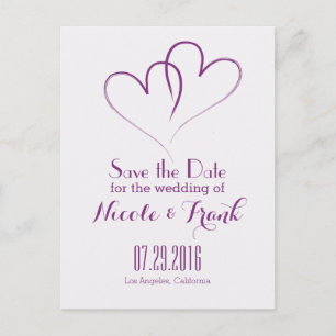 Twee harten met elkaar verweven Save the Date -Paa Aankondigingskaart