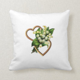 Twee harten met Lilies van de vallei Kussen