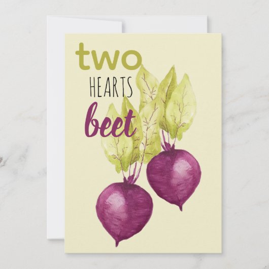 Twee harten met Schattigee biet Valentijn's Feestdagenkaart (Voorkant)