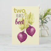 Twee harten met Schattigee biet Valentijn's Feestdagenkaart (Staand voorkant)