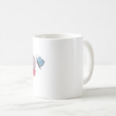 Twee harten met vlinders koffiemok (Voorkant rechts)