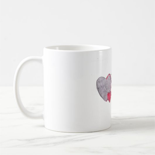 Twee harten met vlinders koffiemok (Links)