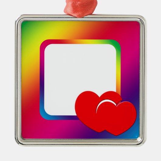 Twee harten metalen ornament (Voorkant)
