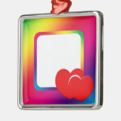 Twee harten metalen ornament (Links)