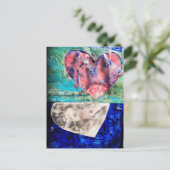 Twee harten Mixed Media Briefkaart (Staand voorkant)