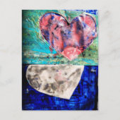 Twee harten Mixed Media Briefkaart (Voorkant)