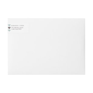 Twee harten Modern Wraparound-adreslabel
