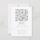 Twee harten moderne RSVP-reactiekaart voor bruilof RSVP Kaartje (Voorkant)