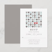 Twee harten moderne RSVP-reactiekaart voor bruilof RSVP Kaartje (Voorkant / Achterkant)