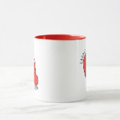 Twee harten mok met aangepaste namen (Midden)