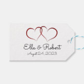 Twee harten monogrammen cadeau label cadeaulabel (Voorkant (Horizontaal))