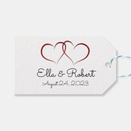 Twee harten monogrammen cadeau label cadeaulabel