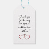 Twee harten monogrammen cadeau label cadeaulabel (Achterkant)