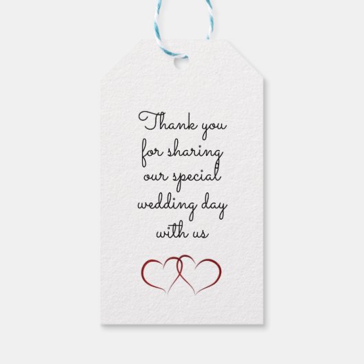 Twee harten monogrammen cadeau label cadeaulabel (Achterkant)