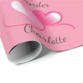 Twee harten ontmoeten als één aanpasbare bruiloft cadeaupapier (Rol Hoek)