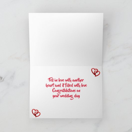 TWEE HARTEN ONTMOETEN ELKAAR, EN DAN MARRAIGE KAAR FEESTDAGEN KAART (Binnen)