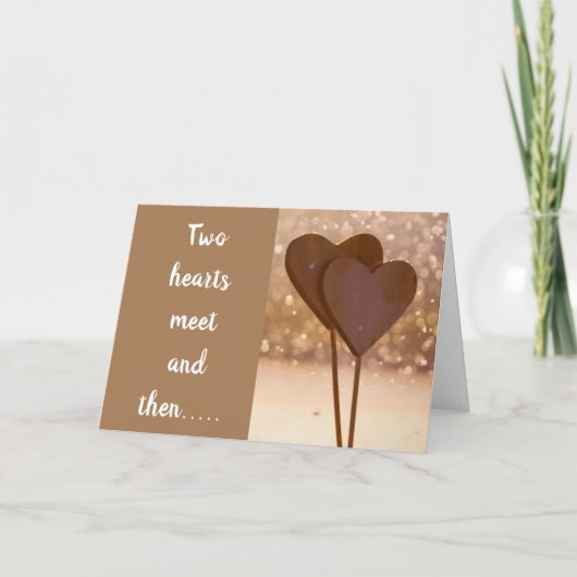 "TWEE HARTEN ONTMOETEN ELKAAR" EN DAN TROUWEN FEESTDAGEN KAART (Voorkant)