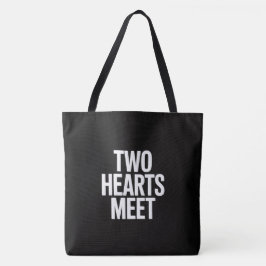 Twee harten ontmoeten tote bag