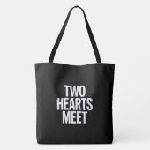Twee harten ontmoeten tote bag (Achterkant)