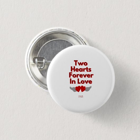 Twee harten ooit in de Button van de Liefde Rond (Voorkant /achterkant)