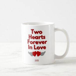 Twee harten ooit in de Mok van de liefdeskoffie