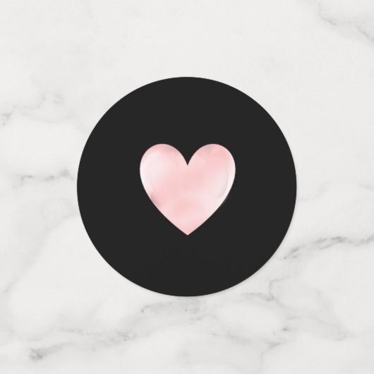 Twee harten op Jubileum met zwart-wit huwelijk Co Confetti (Kleine voorkant)