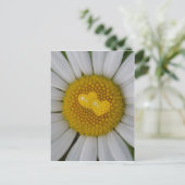 Twee harten op marguerite briefkaart (Staand voorkant)