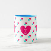 Twee harten patroon tweekleurige koffiemok (Center)