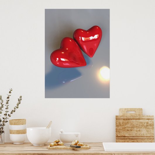 Twee harten Poster (Keuken)
