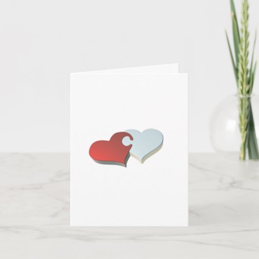 Twee harten puzzelstuk kaart (Voorkant)