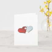 Twee harten puzzelstuk kaart (Gele Bloem)