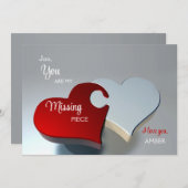 Twee harten Puzzle Piecks Valentijnsdag Card Feestdagenkaart (Voorkant / Achterkant)