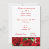 Twee harten rode rozenweddenschappen kaart (Achterkant)