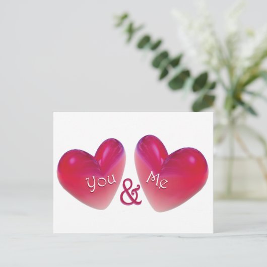 Twee harten Romantisch Briefkaart (Staand voorkant)