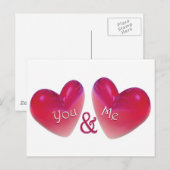 Twee harten Romantisch Briefkaart (Voorkant / Achterkant)