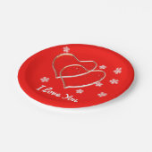 twee harten, romantische bruiloft. Gepersonaliseer Papieren Bordje (Gekanteld)