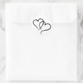 Twee harten ronde sticker (Tas)